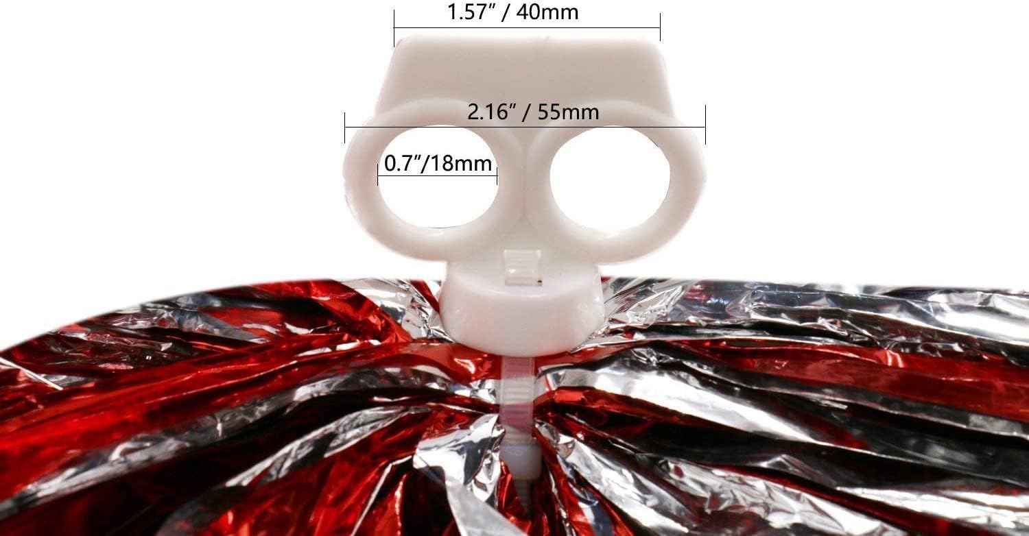 2 Pack Cheerleader Pom Poms Sports Dance Cheer Plastic Matte Pom Poms 12 inch Ring Handle Pom Poms Cheerleading for Sports Team Spirit Cheering