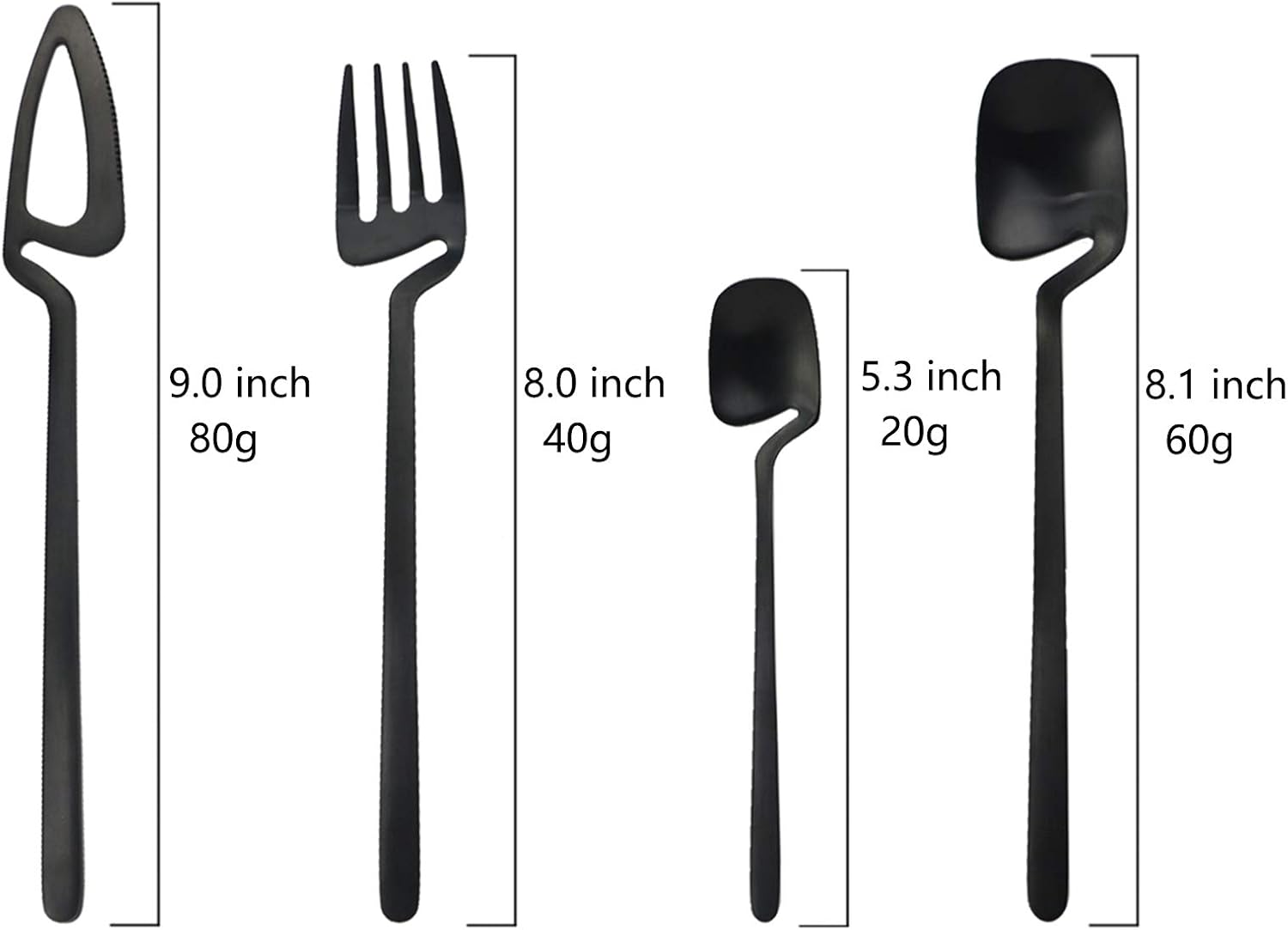 JASHII Flatware Set 32-piece Silverware Set Matte Finished Cutlery Set Service for 8 Include Knife/Fork/Spoon/Coffee spoon Dishwasher Safe (Black)