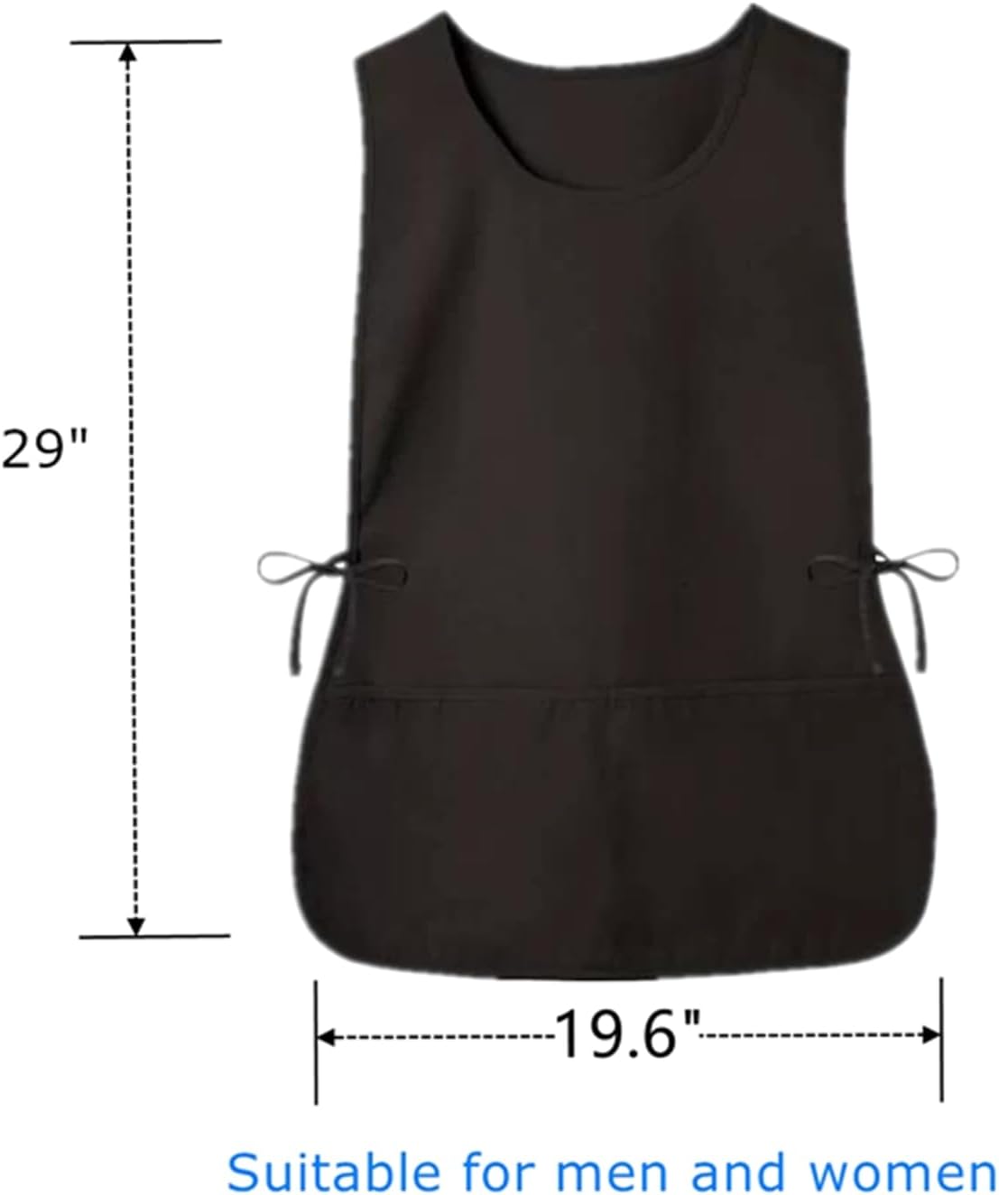 6 Pack Cobbler Apron for Women Men, Universal Adult Smock Aprons with 2 Pockets, Black Waterproof Cleaning Apron for Painting, Work, Hairstylist, Housekeeping, Kitchen, Unisex
