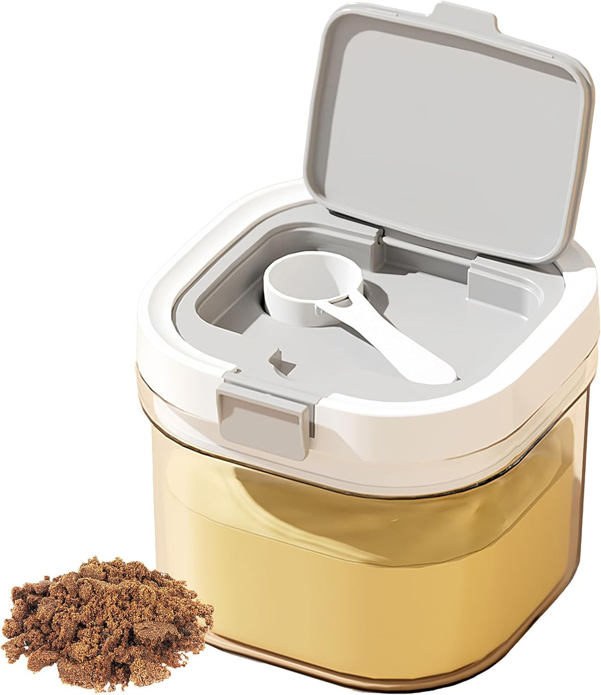 sugar container with spoon, Coffee and Dry Food Storage Containers, BPA-Free, Stackable, Easy-Clean, Perfect for Coffee, Flour, Sugar (0.85qt)