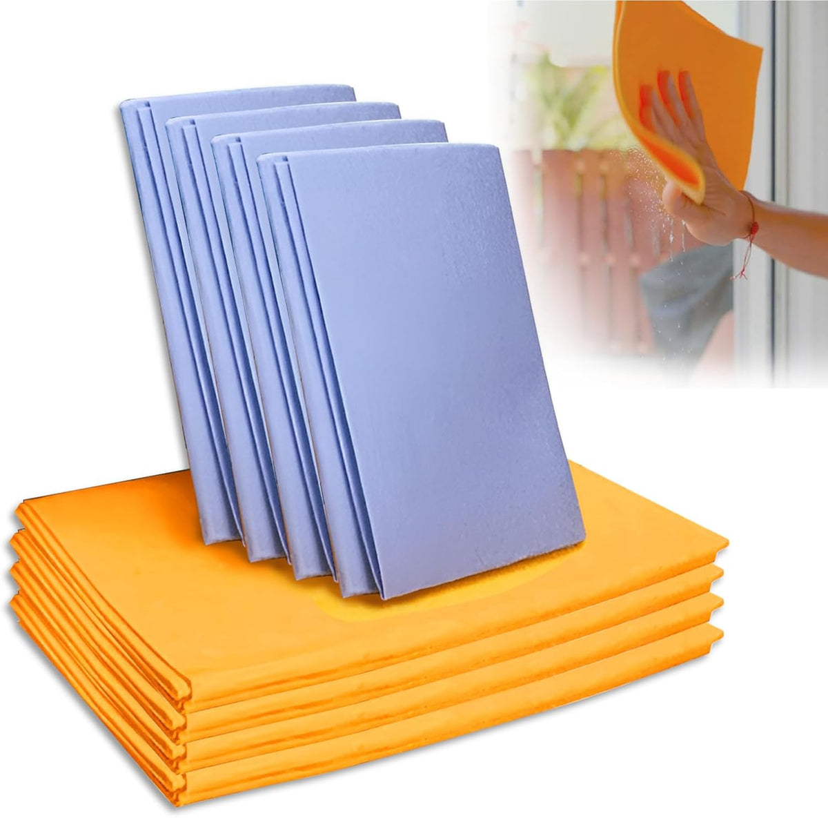 Ultra-Absorbent Miracle Cleaning Shammy, Super Absorbent Cleaning Cloth Multi-Purpose Non-Woven Cleaning Towels for Home Kitchen Bathroom Car Pet Stains(8 Pack)