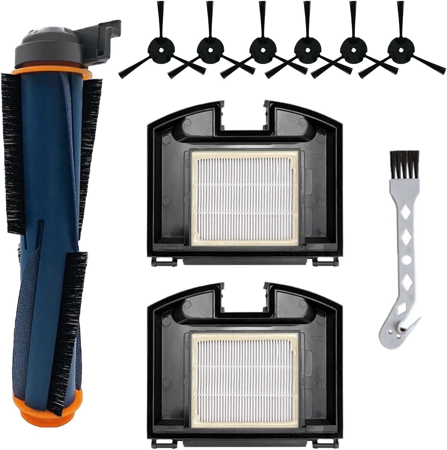 10 Pack Replacement Parts Set for Shark RV2310 Matrix Robot Vacuum Cleaner 1 Main Brush 2 HEPA Filters 6 Side Brushes 1 Cleaning Brush