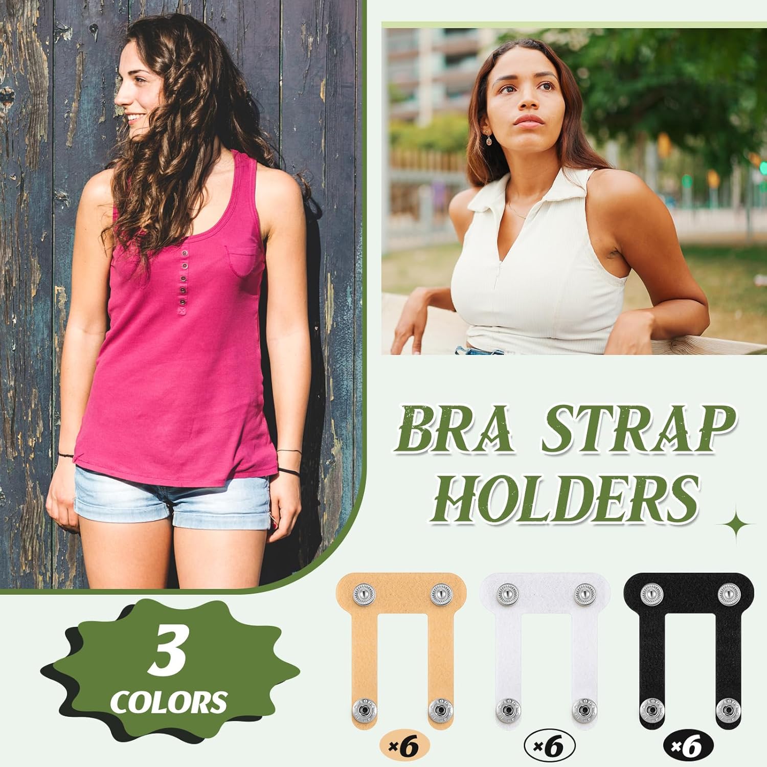 18 Pcs Bra Strap Hider Bra Strap Holders for Slipping Dress Retainers Clip to Hide Shoulder Keep in Place