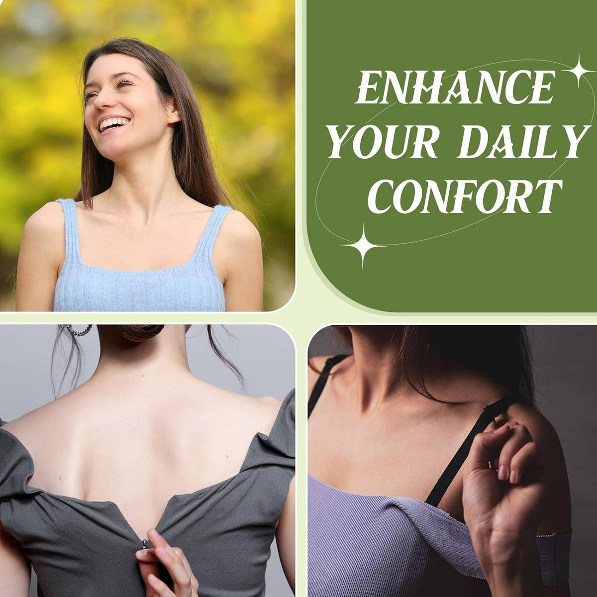 18 Pcs Bra Strap Hider Bra Strap Holders for Slipping Dress Retainers Clip to Hide Shoulder Keep in Place