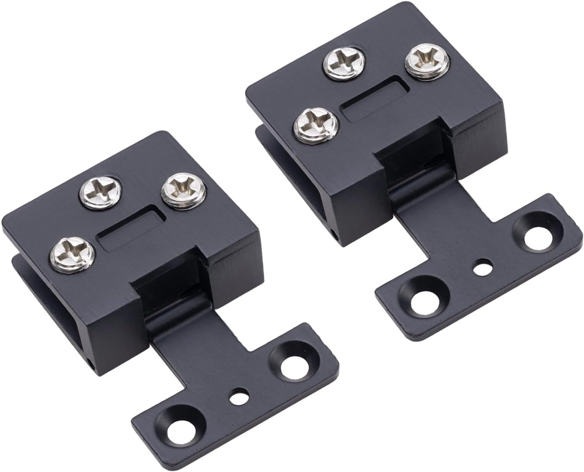 2 Pcs Black Zinc Alloy 90 Degree Frame Glass Cabinet Door Hinges, Wine Glass Frameless Door Hinge, Hinge Clamp, Tempered Glasses Hinges
