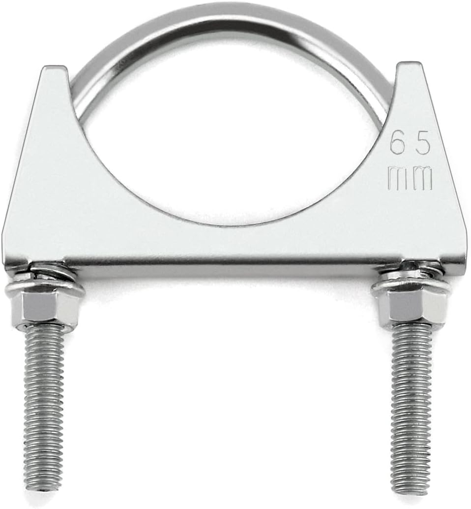 Stainless Steel U-Bolt Muffler/Exhaust Clamp (2.5" Diameter), 4 Pack U-Bolt Muffler Tip Exhaust Hook