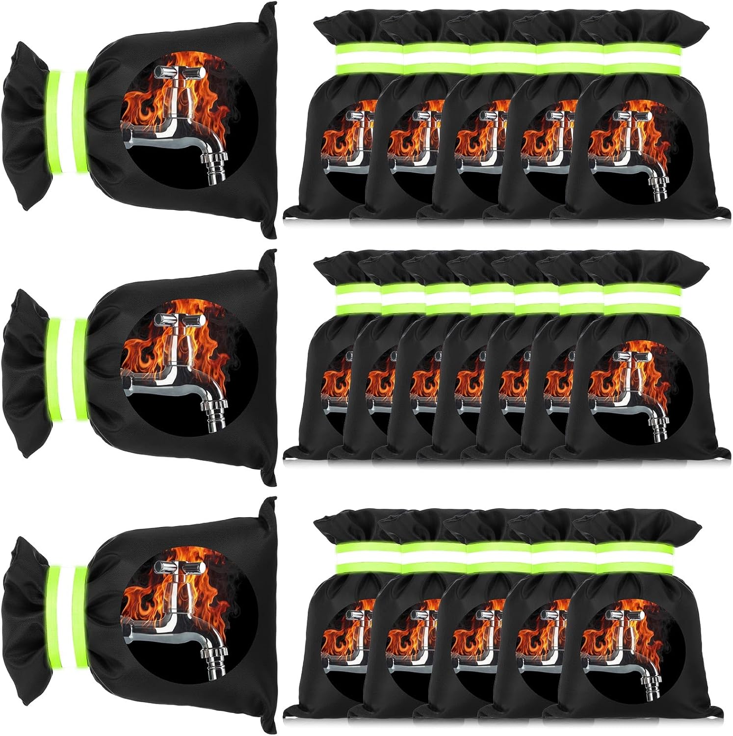 20 Pack Outdoor Faucet Cover for Winter 8.2 x 5.9 Inch Garden Socks with Reflective Strips Freeze Protection Pipe Insulation Reusable Wall Taps Outside