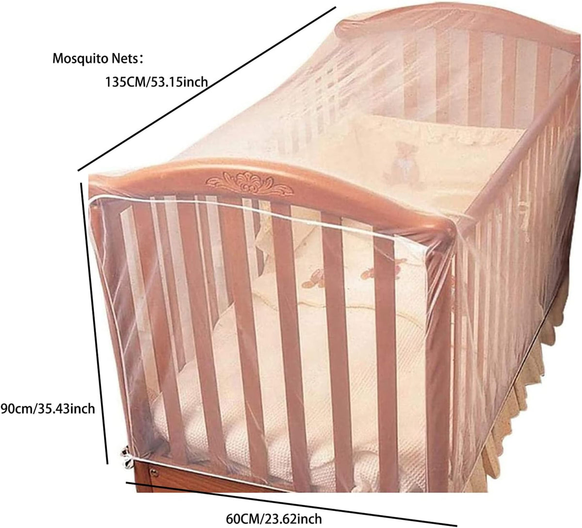 Crib Mosquito Net, Universal Size Mesh Crib Netting Mosquito Nets for Children Ultra-Dense Net for Avoiding Kid from Insect Biting Bed Netting Cover Adjustable Crib Safety Tent Mosquito Cover