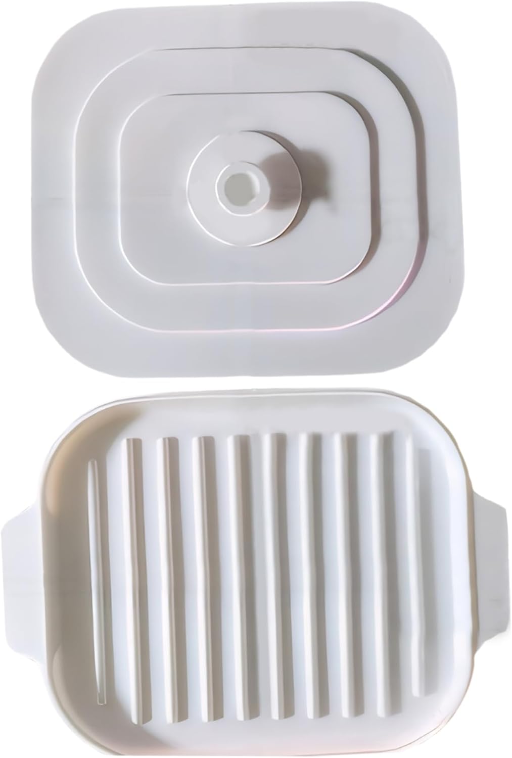 Microwave Bacon Cooker, 11x8.2inch Silicone Microwavable Bacon Grill with Lid & Handles, Bacon Tray for Microwave Cooking