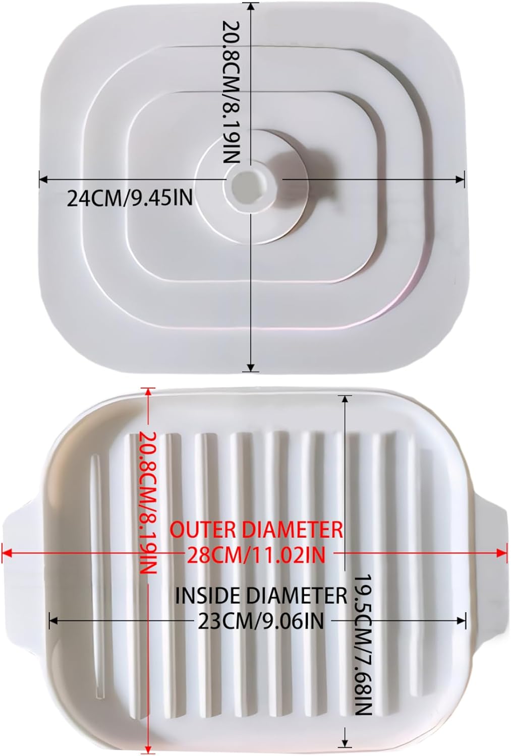 Microwave Bacon Cooker, 11x8.2inch Silicone Microwavable Bacon Grill with Lid & Handles, Bacon Tray for Microwave Cooking