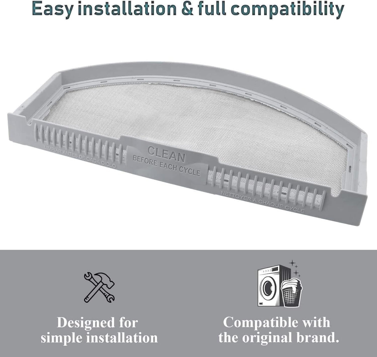 Replacement Lint Screen Filter for GE GTD45EASJ2WS, GTD45GASJ0WS, GTD45GASJ1WS, GTD45GASJ2WS, GTD65EBPL0DG Dryer