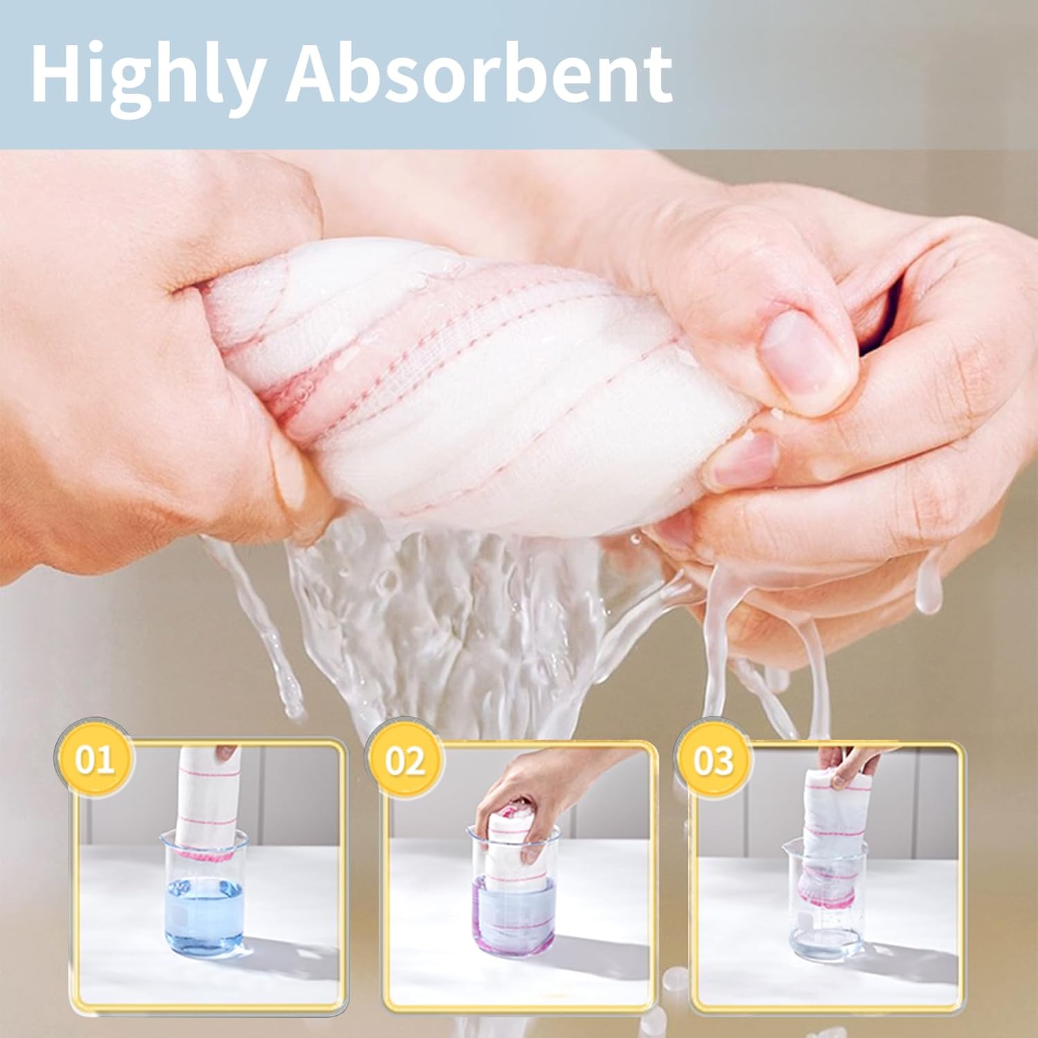 Wood Fiber Kitchen Dishcloths 10 Pack, Reusable and Absorbent Dish Cloths & Dish Towels, No Odor, 8-Layes-Super Absorbent for Kitchen Counter, Dish Washing, Appliances, Car, (12in x12in)