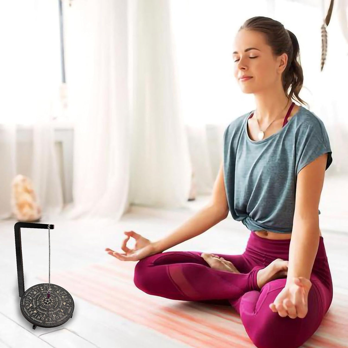 Wood Pendulum Display - Pendulum Crystal Holder Stand | Jewelry Crystal Display Stand | Wood Rotating Crystal Holder | Exquisite Design Pendulum Holder Stand For Living Room, Yoga Room, Meditation Roo