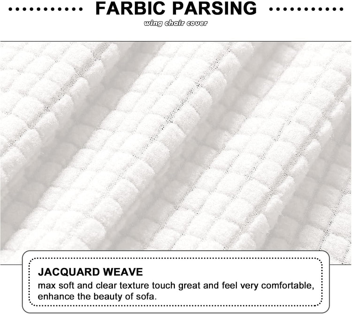 L Shape Sofa Chaise Lounge Cover, Thick Stretch Protector for Living Room Couch Cover Machine Washable (White, Right)