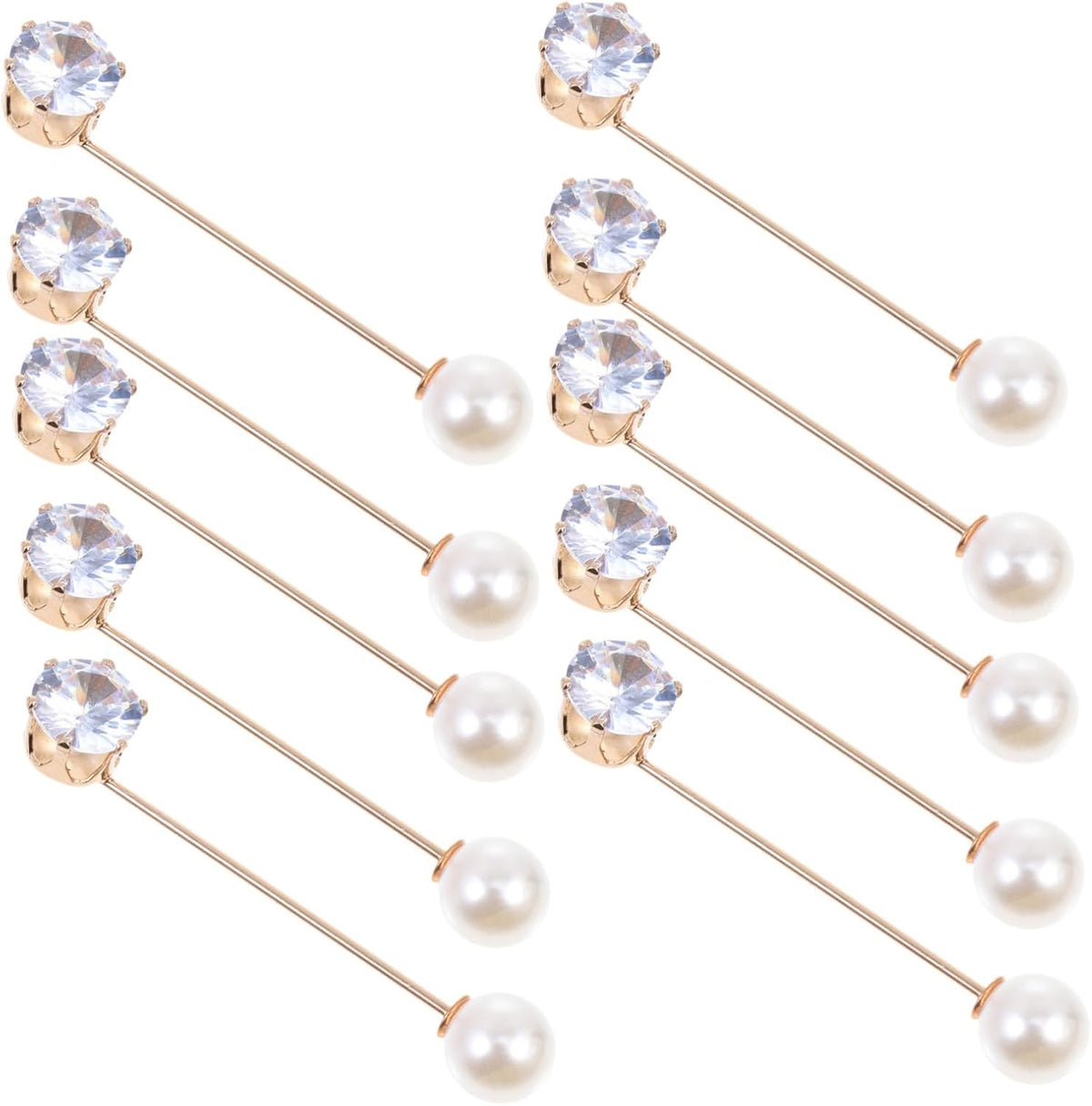 Healifty 10pcs Lightweight Brooch Pins for Women Removable Pearl Decorative Clothes Brooches Sweater Cardigan Clips Fine Craftsmanship Gentle Stylish Waistcoat Accessories
