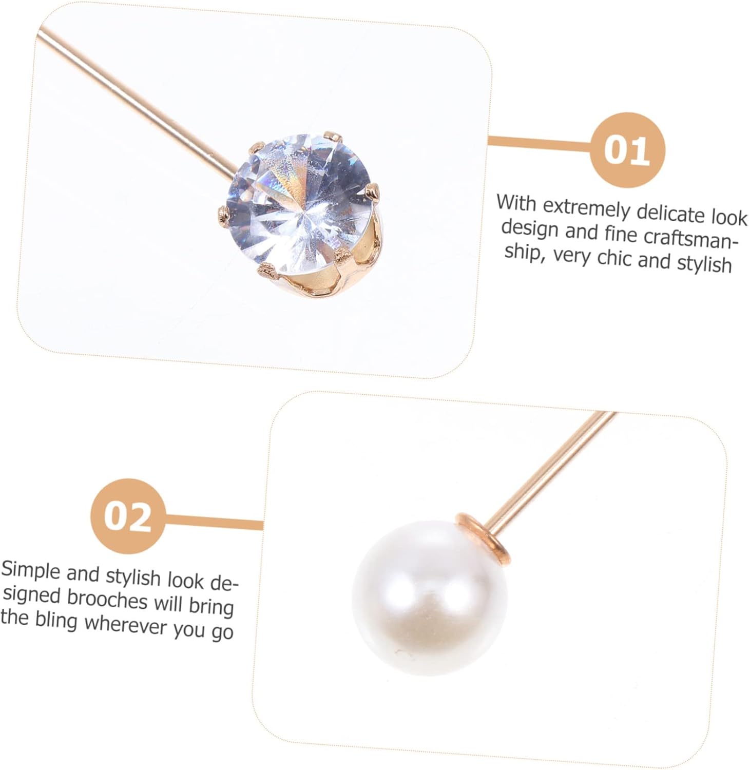 Healifty 10pcs Lightweight Brooch Pins for Women Removable Pearl Decorative Clothes Brooches Sweater Cardigan Clips Fine Craftsmanship Gentle Stylish Waistcoat Accessories