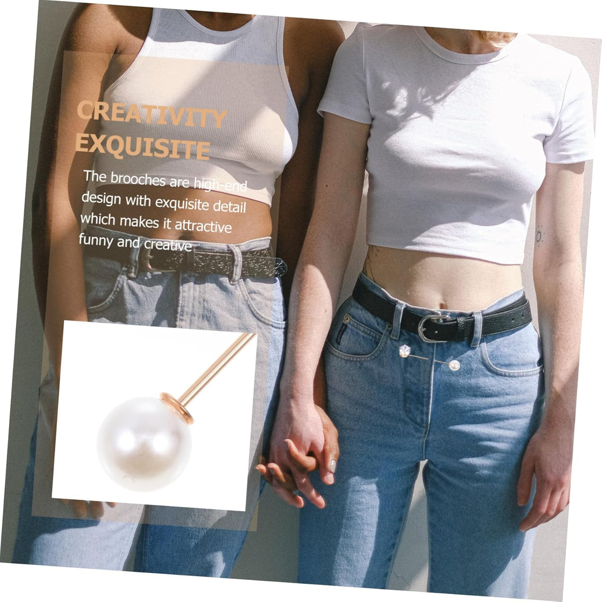 Healifty 10pcs Lightweight Brooch Pins for Women Removable Pearl Decorative Clothes Brooches Sweater Cardigan Clips Fine Craftsmanship Gentle Stylish Waistcoat Accessories