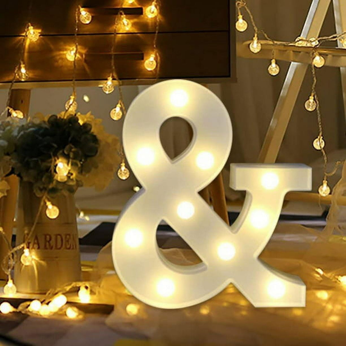 A - Z LED Letter Lights Alphabet Light Up Sign Battery Operated Night Lights for Home Party Wedding Christmas Decoration