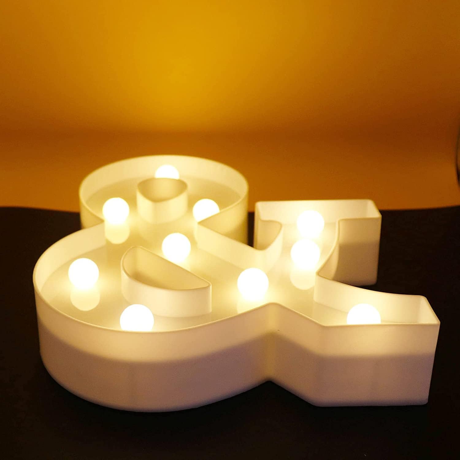 A - Z LED Letter Lights Alphabet Light Up Sign Battery Operated Night Lights for Home Party Wedding Christmas Decoration