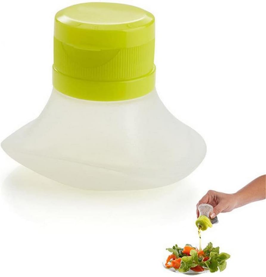 Portable Salad Dressing Containers set of 3- Silicone Squeeze Bottle Leak Proof Cap Kitchen Tool Mini Food Storage Containers Small Dip Condiment