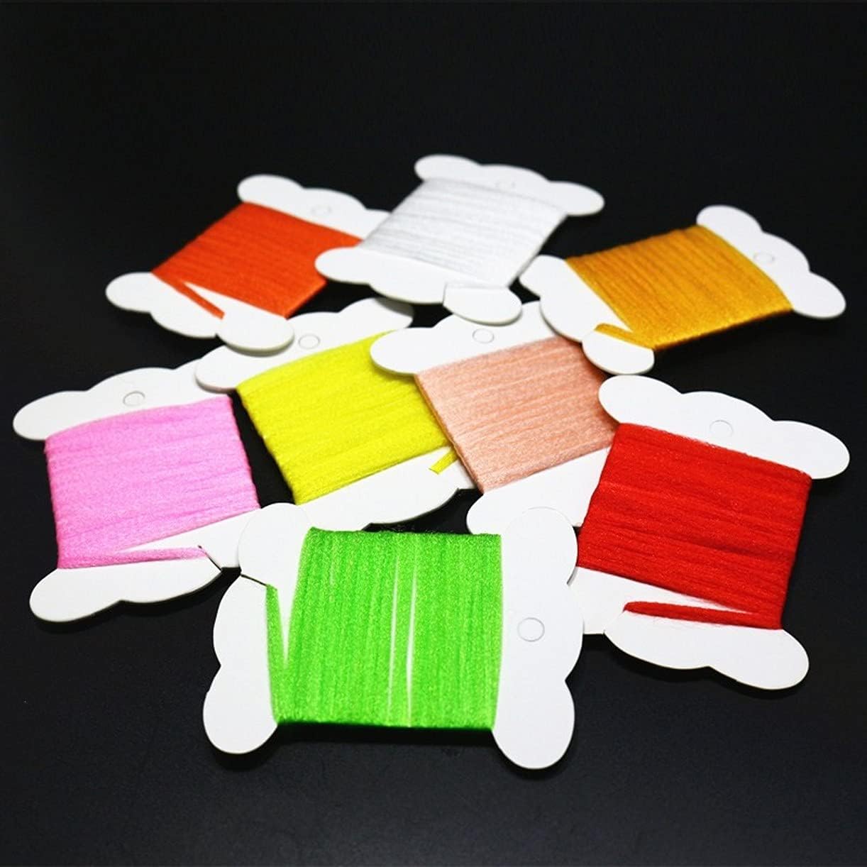 8 Colors/Set Polypropylene Floating Yarn 1yards per Card Dry Fly fibers Spinner Wings Fly Tying Parachutes Materials