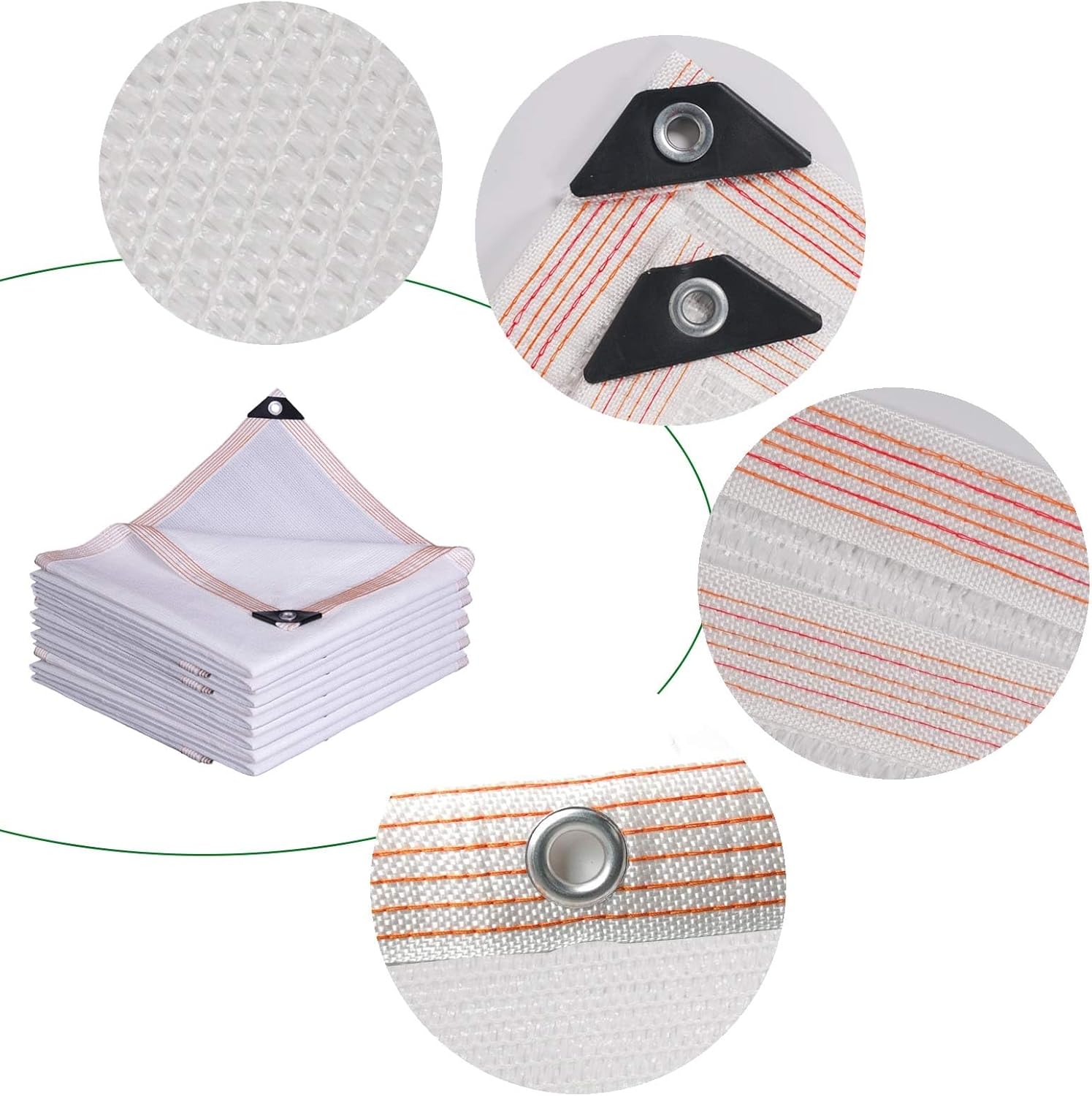 YAEGER White Shade Cloth 55% Garden Shade Net for Greenhouse Plants 10x10ft 10x20ft 13x23ft Outdoor Shade Garden Sun Shade Mesh Screen Cover for Patio Balcony Chicken Coops(10x10ft)