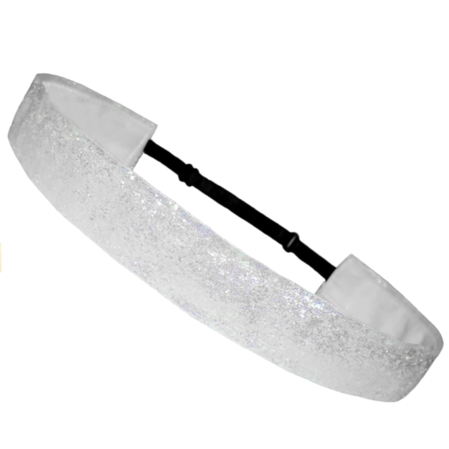 Glitter Headbands Adjustable Non-Slip Head Bands Cute Elastic Hair Accessories For Gymnastics-Sparkly Hair Bands Gifts Stretch Fashion Headbands For Women, White