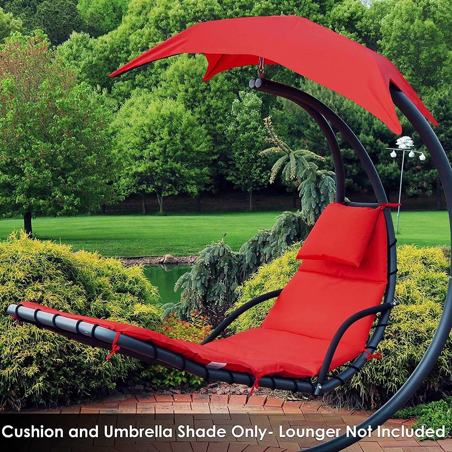 Outdoor Cushion Hammock Chair - Replacement Cushion and Accessories for Hanging Chairs, Chaise Lounges, and Outdoor Lounge Chairs with Fabric and Umbrella Options