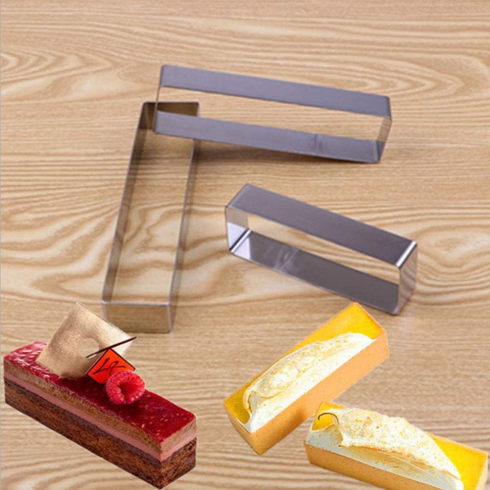Mousse Mold 3-piece Set, Rectangle Ring Bakeware Tiramisu Cake Baking Cookie Cutters