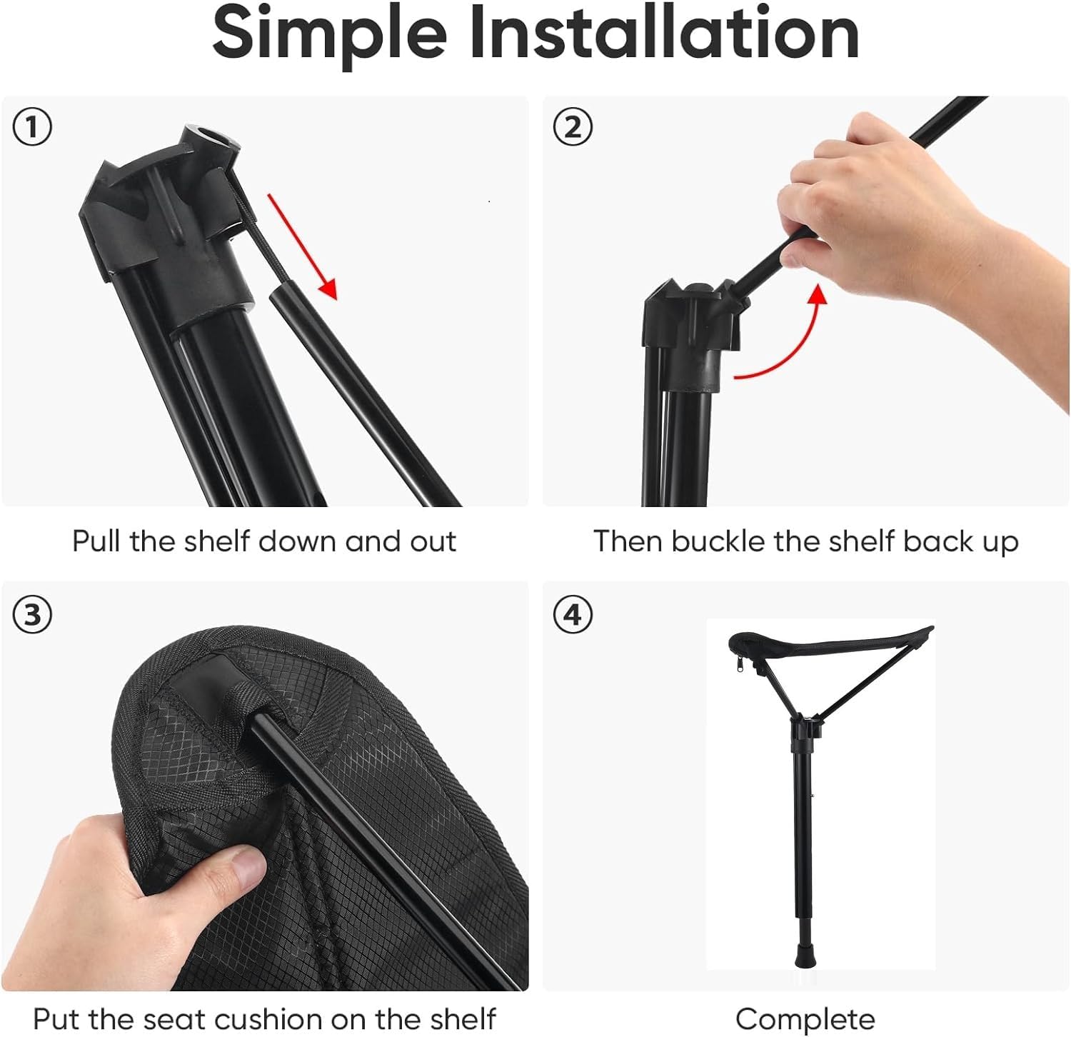 One Leg Adjustable Stool,Camping Folding Stool,one Leg Chair,Telescoping Stool,Collapsible Retractable Stool,Suitable for Outdoor Hiking,Picnic,Travel