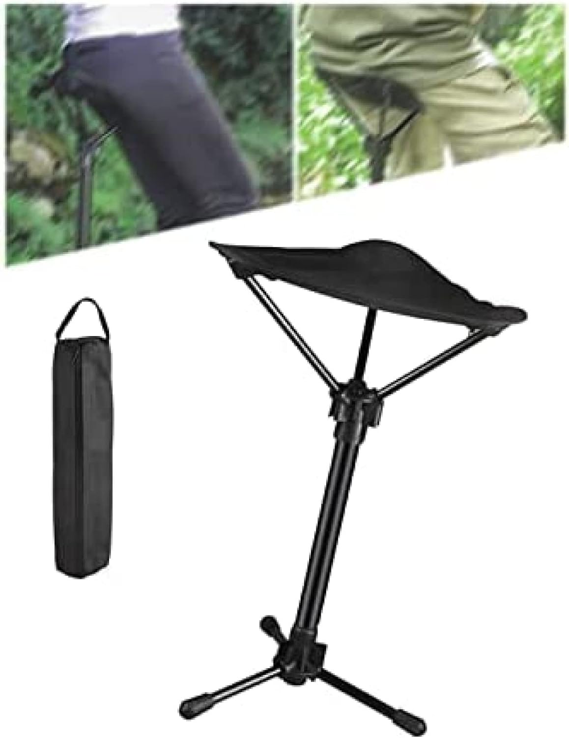 Portable Telescopic Stool - Lightweight Folding Chair for Camping &amp; Fishing - Height Adjustable, Single Leg Tripod Seat - Foldable &amp; Compact Design