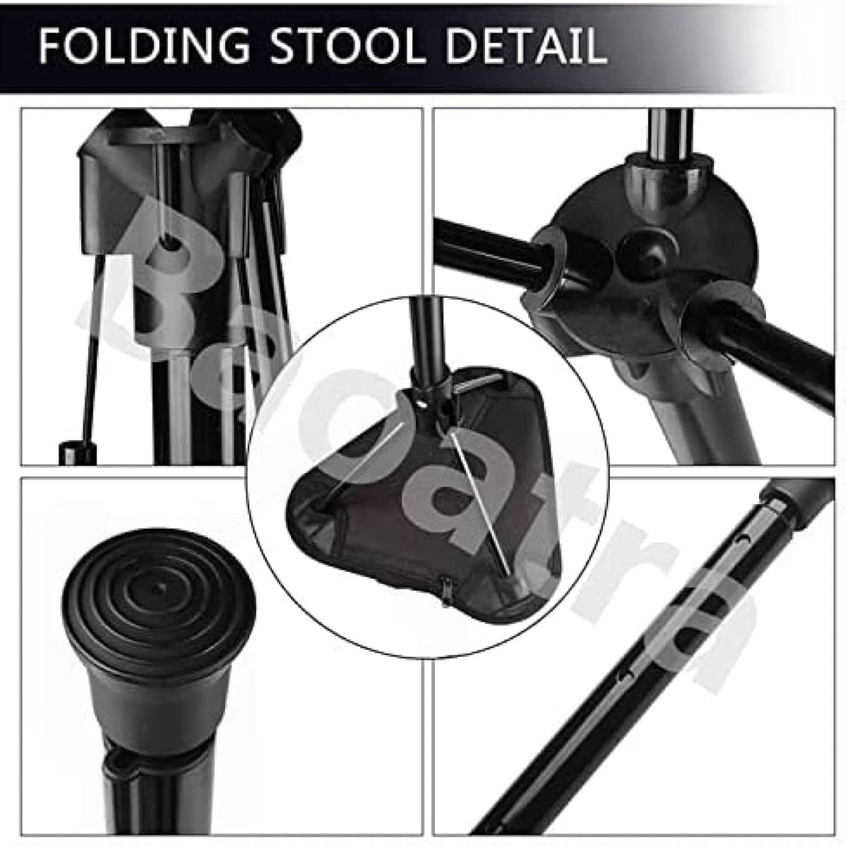 Portable Telescopic Stool - Lightweight Folding Chair for Camping & Fishing - Height Adjustable, Single Leg Tripod Seat - Foldable & Compact Design