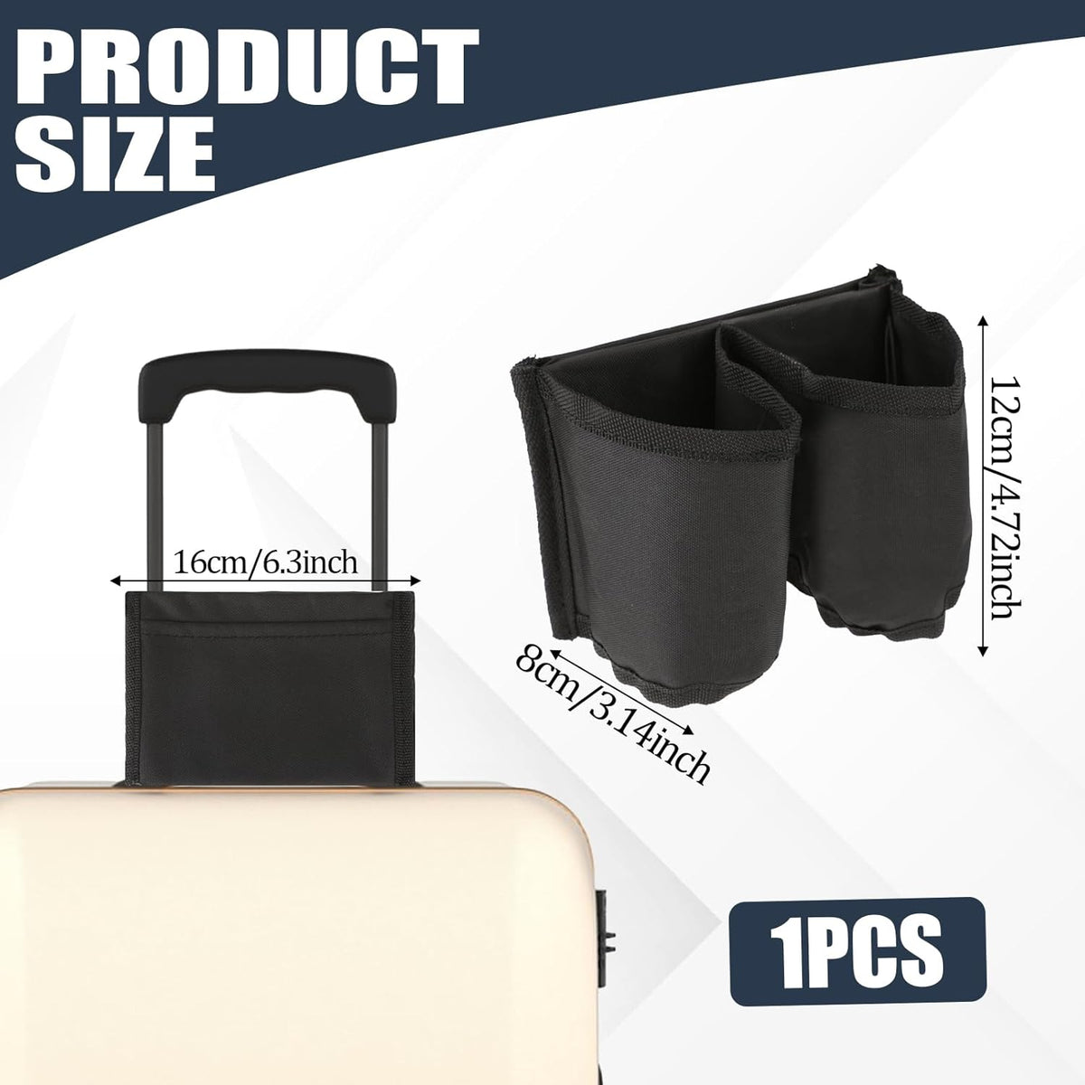 Luggage Cup Holder Suitcases Cup Holder Luggage Drink Caddy Suitcase Beverage Cups Holders Travel Essentials for Flight Attendants Business Travelers, Black