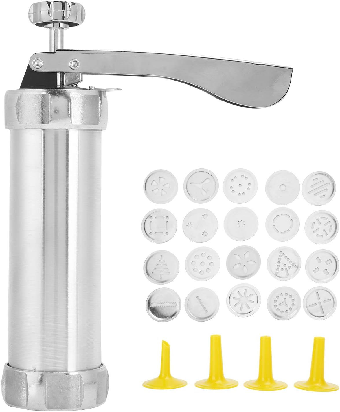 Cookie Press,Electric Cookie Press Gun with 20 Cookie Shapes Discs and 4 Piping Nozzle Cookie Press for Baking Maker Baking Kit Icing Machine for Cream Pastry Decorating