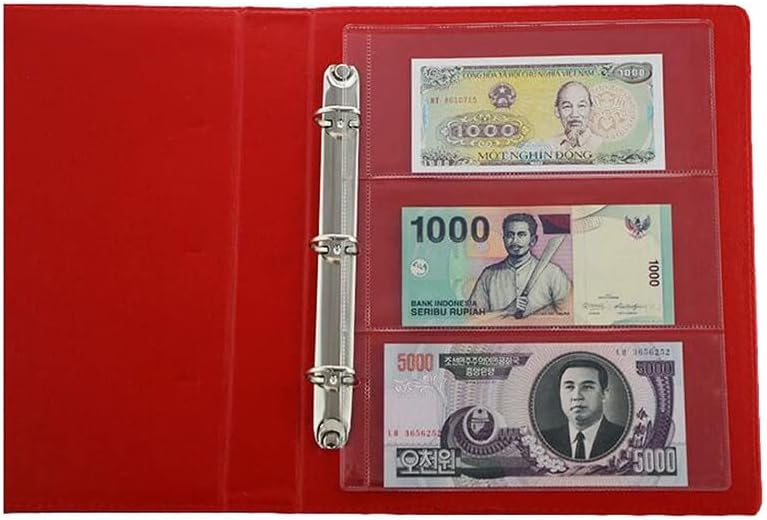 10 Sheets 3-Pocket Clear Paper Bill Holder Stamp Coin Collector Loose Leaf Sheet Collecting Album Page Random