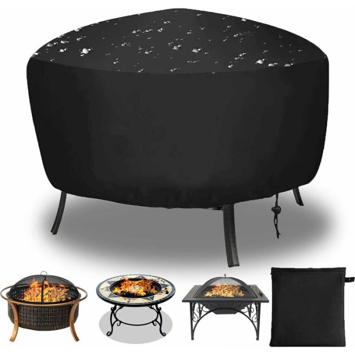 122cm x 46cm Round Waterproof Fireplace Cover with Drawstring
