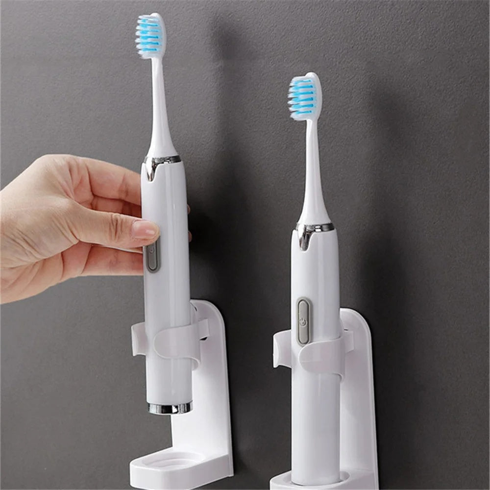 2-Pack White Wall-Mounted Toothbrush Holder Compatible with Oral-B and Braun Electric Toothbrushes