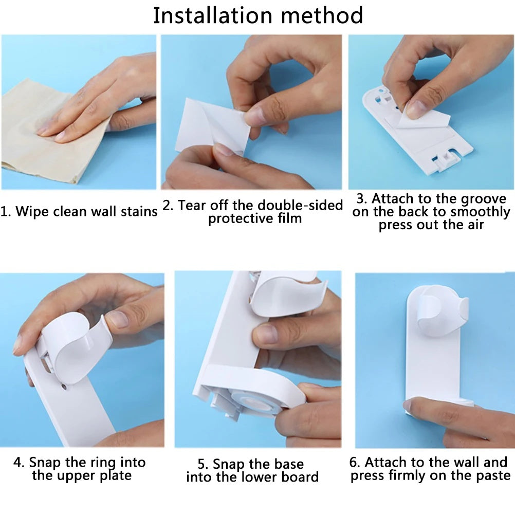 2-Pack White Wall-Mounted Toothbrush Holder Compatible with Oral-B and Braun Electric Toothbrushes