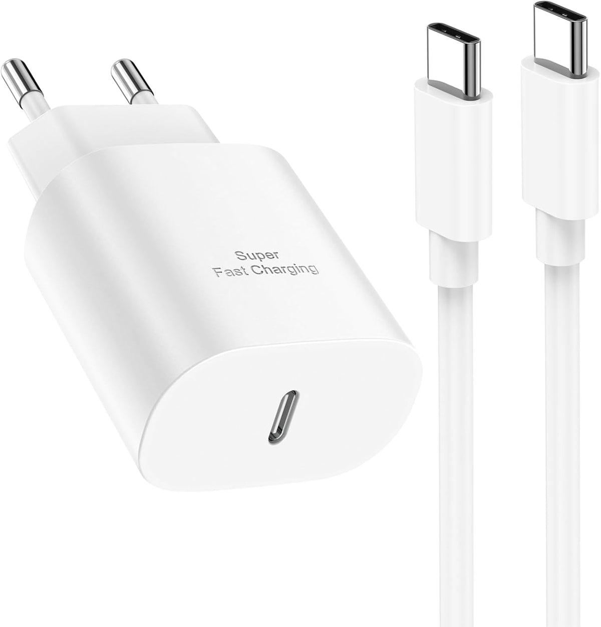 25W USB C Fast Charger with 2m Cable Compatible with Samsung Galaxy S25 S24 Ultra S23 S22 Ultra S22 Plus S21 FE 5G S20 S10 S9 A52S A55 5G A13 Note20