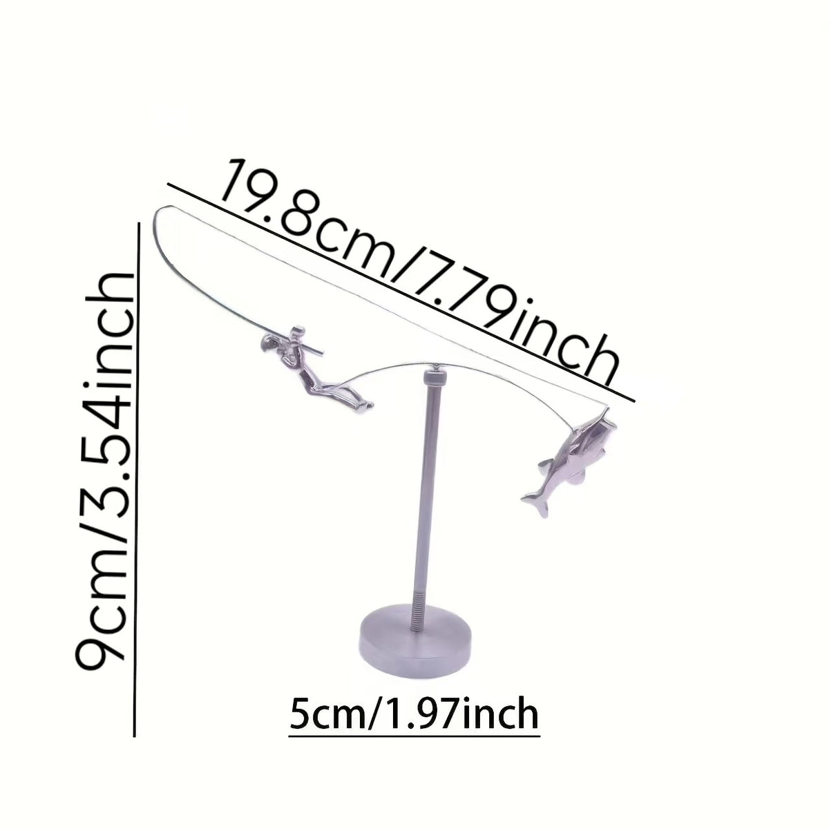 Kinetic Desk Art Balancing Fisherman Sculpture for Office Zen Home Decor and Gifts