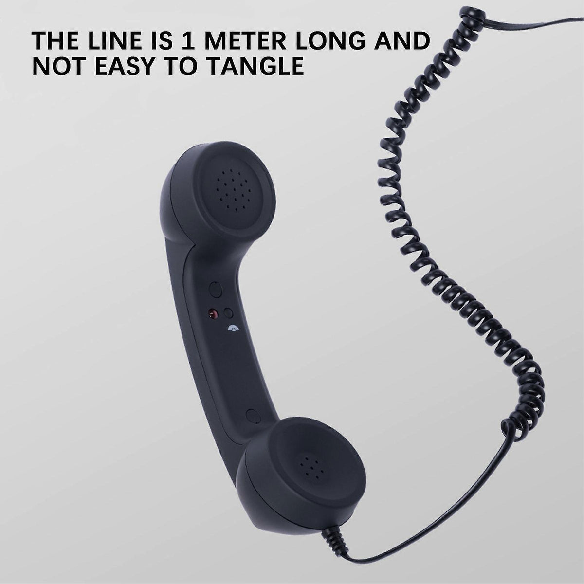 USB-C Retro Telephone Handset for Mobile Phones, Plug \u0026 Play, Radiation Protection, Compatible with iPhone \u0026 Android, Black