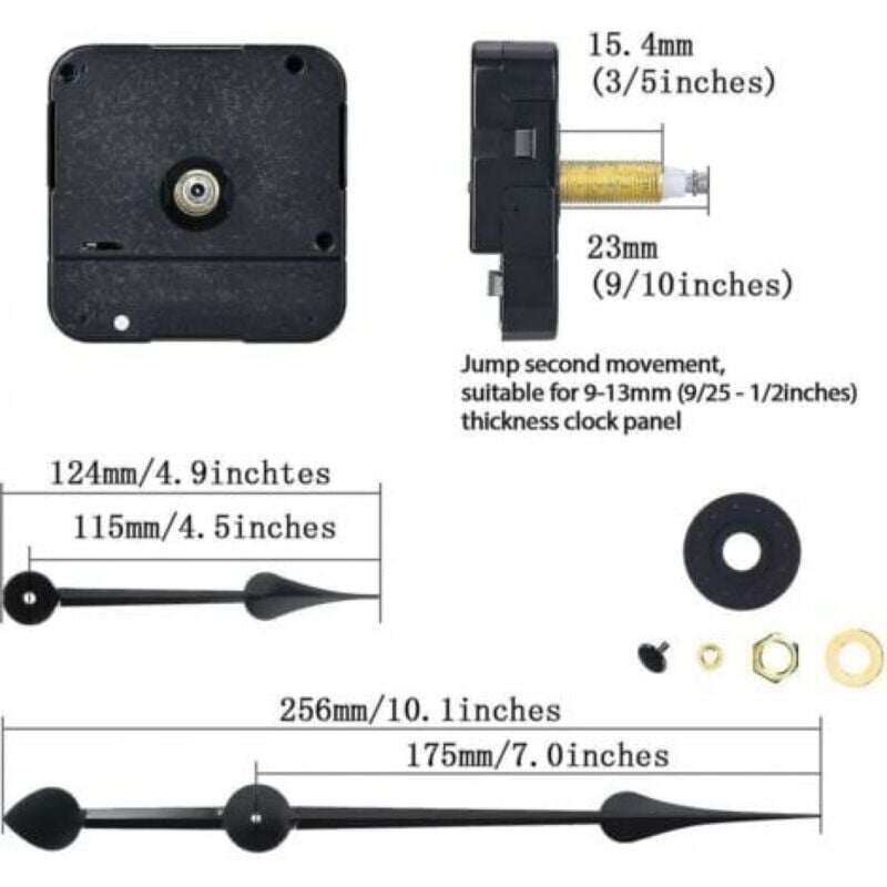 Clock Motor with High Torque and Long Shaft Compatible with 7-Inch Spade Hands