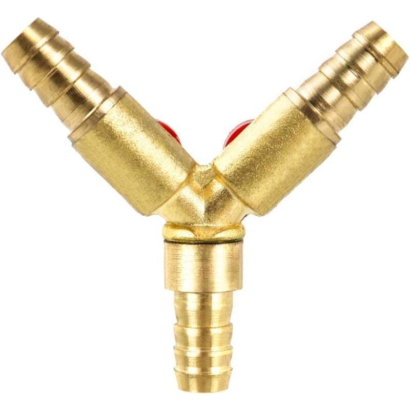 MUMU 3-Way Hose Connector Splitter Brass Zinc Alloy 10mm Ball Valve T-Hose Connector for Coupling Fittings Air Water Gas 1 Piece