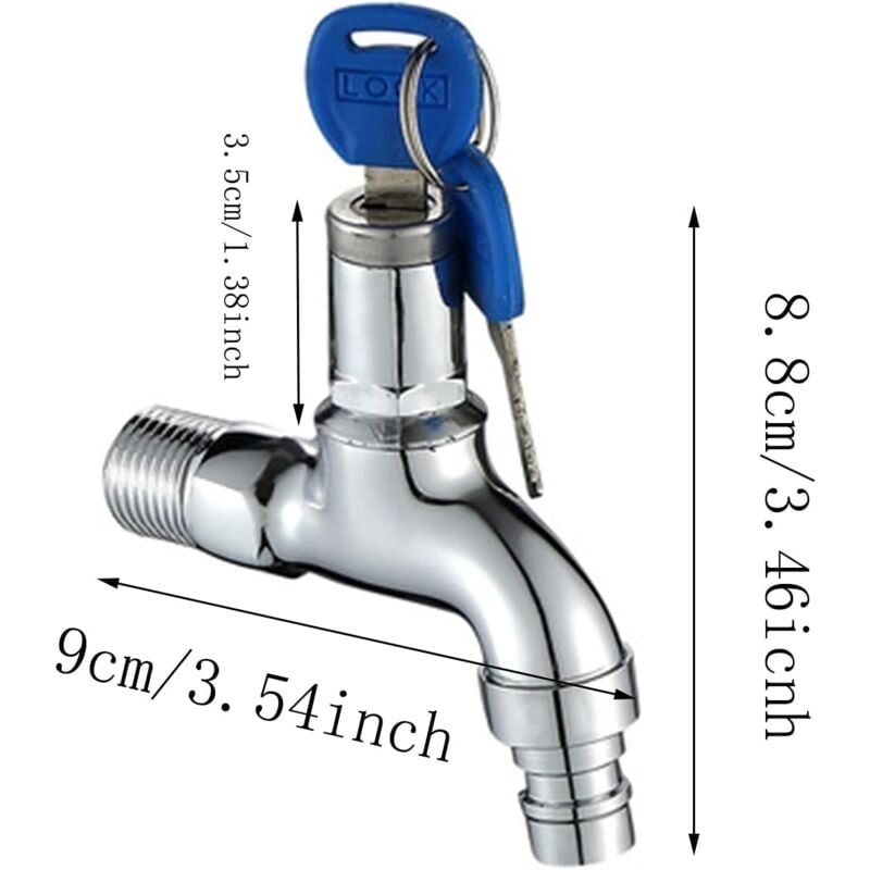 Lockable Anti-Theft Outdoor Brass Tap for Garden Washing Machine