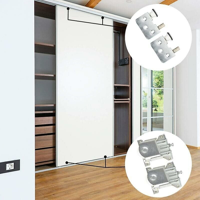 Sliding Door Rollers 2 pcs Compatible with Wardrobe Cabinet 20 kg Load Capacity Door Wheels Rails