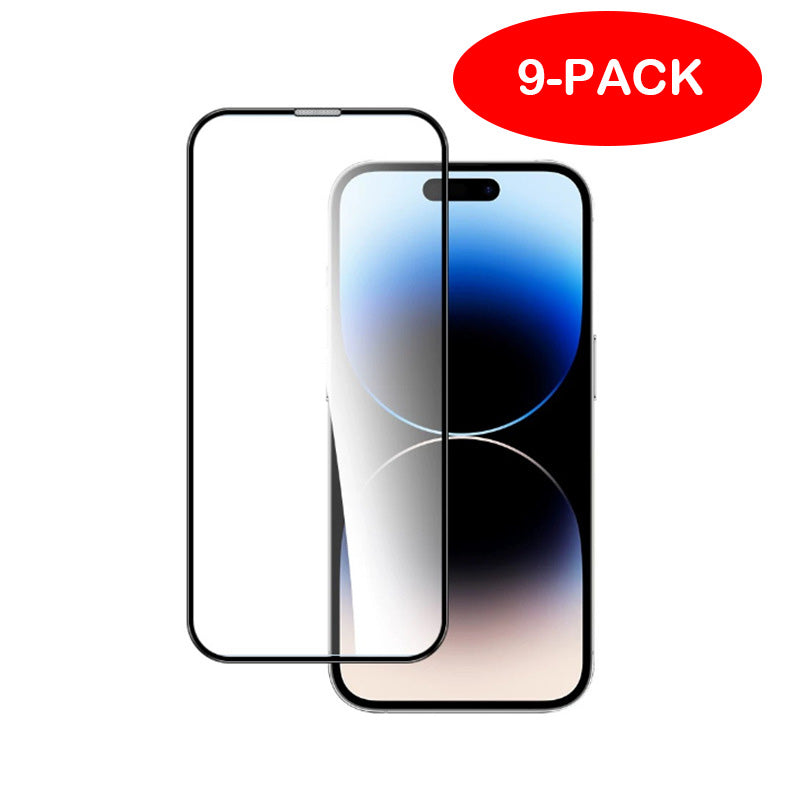 [9-Pack] iPhone 15 Promax Tempered Glass Screen Protector Transparent iPhone 15 Promax 9 pieces