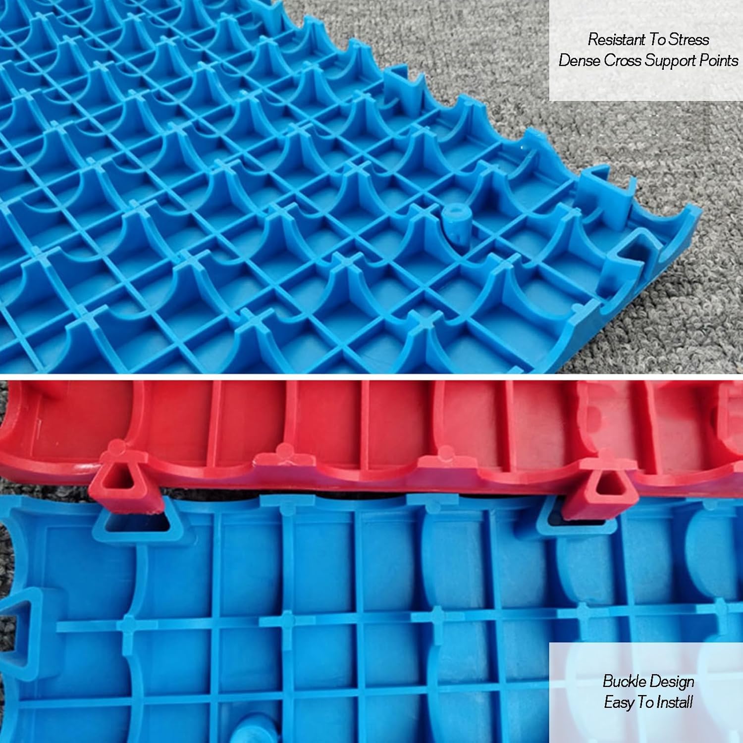 1.8 cm thick plastic interlocking floor tiles/grilles for car wash bays and car detailing shops - plastic divider mats - red （1pc）