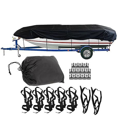 Square Boat 17-20FT (625cm × 360cm):Boat Cover Trailerable Marine Grade 210D grey