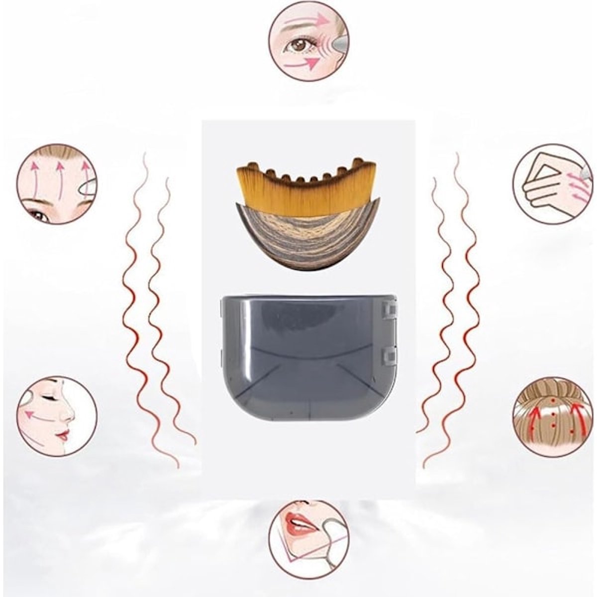 Lymphatic Drainage Facial Brush - Lymphatic Drainage Facial Massage - Chin and Jawline Modeling - Dry Facial Brush