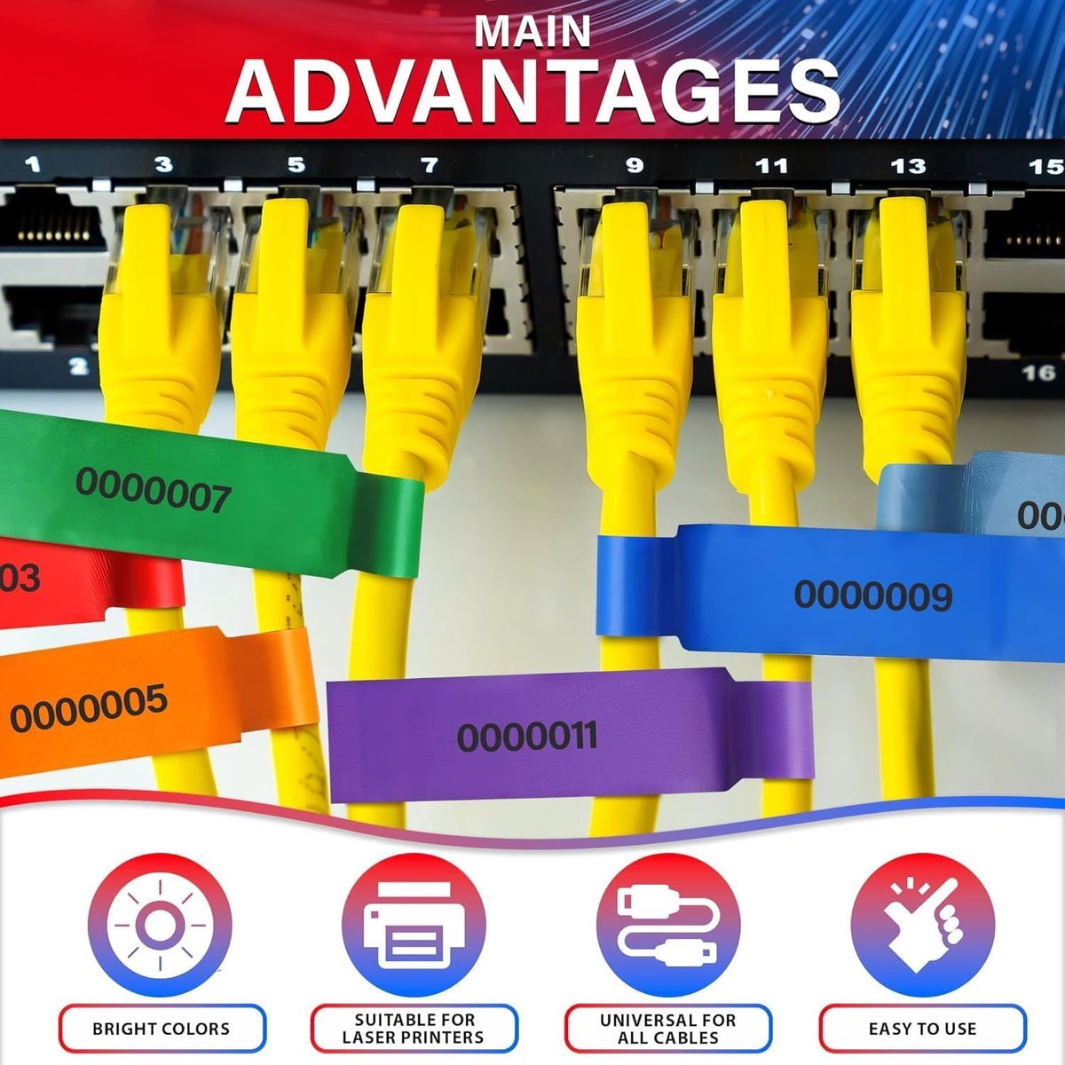 240 pcs Cable Labels, Waterproof Labels - Waterproof Wire Labels, Writable Stickers, Identification Labels, Wire Labels (8 sheets/sheet), Laser Printer Labels, Charger Labels